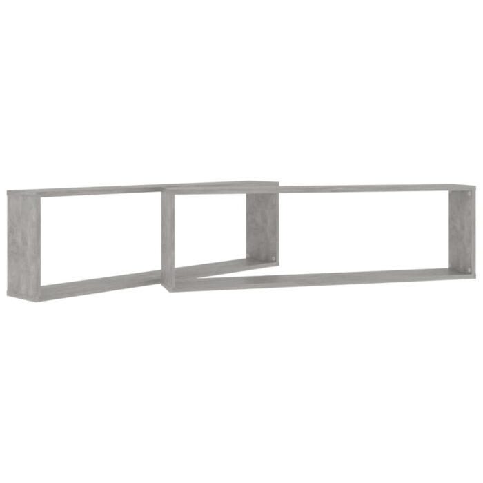 Étagères cube murales 2 pcs gris béton bois d'ingénierie – Image 3