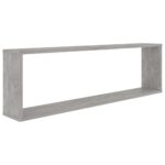 Étagères cube murales 2 pcs gris béton bois d'ingénierie – Image 4