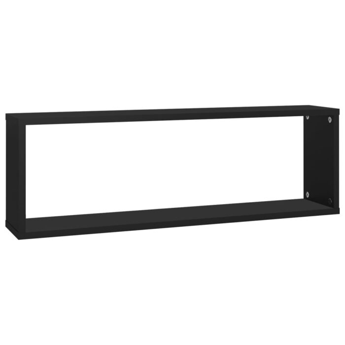 Étagères cube murales 2pcs Noir 80x15x26,5cm bois d'ingénierie – Image 4