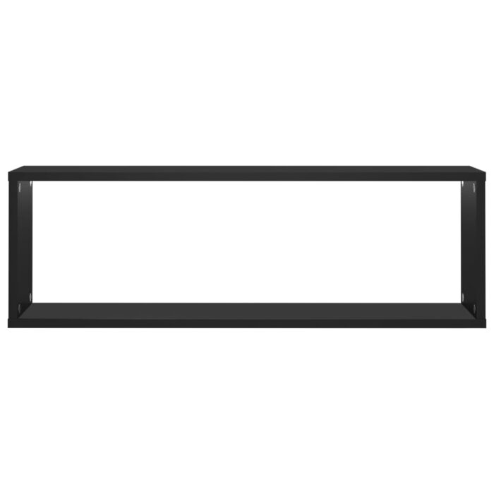 Étagères cube murales 2pcs Noir 80x15x26,5cm bois d'ingénierie – Image 5