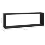 Étagères cube murales 2pcs Noir 80x15x26,5cm bois d'ingénierie – Image 8