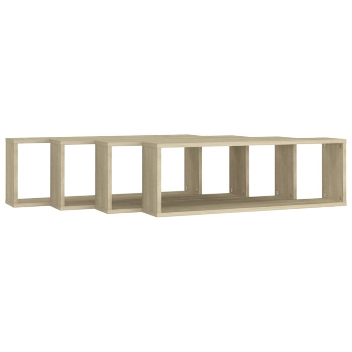 Étagères cube murales 4 pcs Chêne sonoma 80x15x26,5 cm – Image 2
