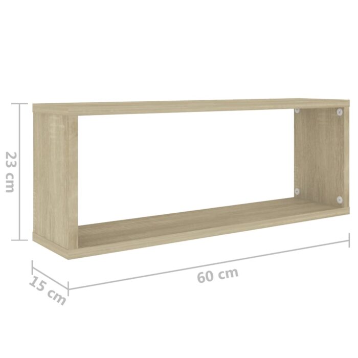 Étagères murales cube 6 pcs Chêne sonoma Bois d’ingénierie – Image 7