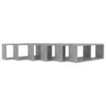 Étagères murales cube 6 pcs Gris béton Bois d’ingénierie – Image 5