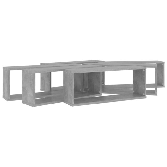 Étagères murales cube 6 pcs Gris béton Bois d’ingénierie – Image 6