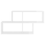 Étagère murale Blanc brillant 100x18x53 cm Bois d’ingénierie – Image 2