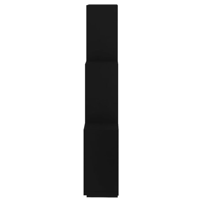 Étagère murale cube Noir 78x15x93 cm Bois d’ingénierie – Image 3
