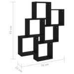 Étagère murale cube Noir 78x15x93 cm Bois d’ingénierie – Image 4