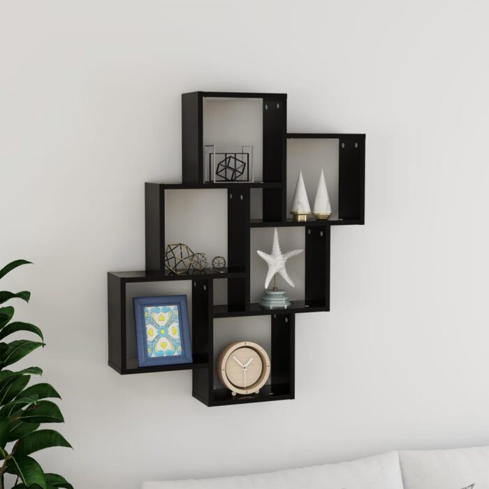 VXL8720286595886_m_en_hd_1.jpg Étagère murale cube Noir 78x15x93 cm Bois d’ingénierie – Image 1