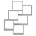 Étagère murale cube Gris béton 78x15x93 cm Bois d’ingénierie – Image 2