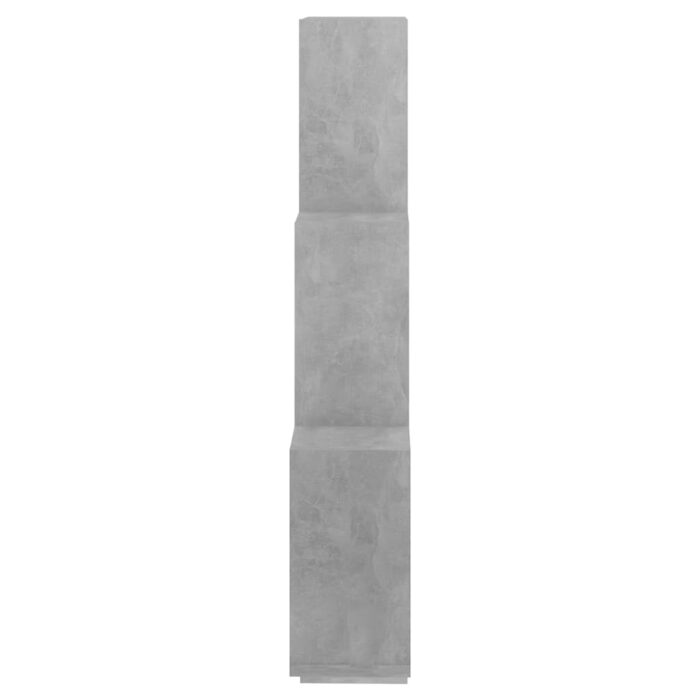 Étagère murale cube Gris béton 78x15x93 cm Bois d’ingénierie – Image 3