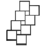 Étagère murale cube Noir 90x15x119 cm Bois d’ingénierie – Image 2