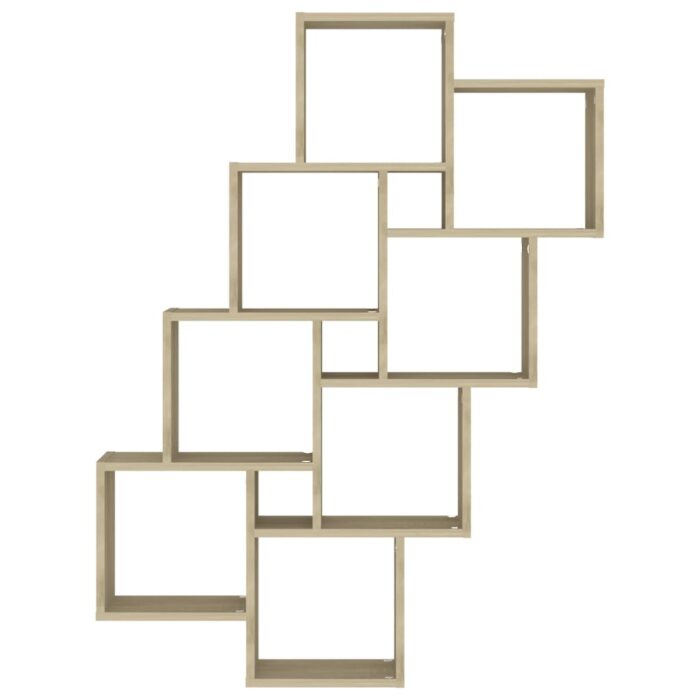 Étagère murale cube Chêne sonoma 90x15x119 cm Bois d’ingénierie – Image 2