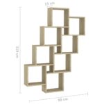 Étagère murale cube Chêne sonoma 90x15x119 cm Bois d’ingénierie – Image 4