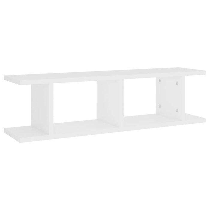 Étagères murales 2 pcs Blanc 75x18x20 cm bois d'ingénierie – Image 2