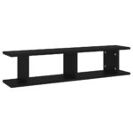 Étagères murales 2 pcs Noir 90x18x20 cm bois d'ingénierie – Image 2