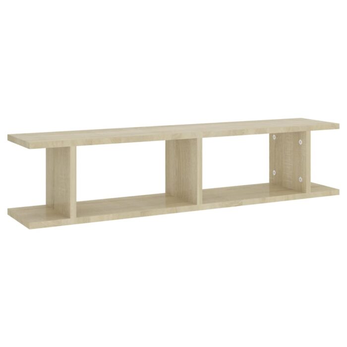 Étagères murales 2pcs Chêne sonoma 90x18x20cm bois d'ingénierie – Image 2