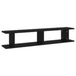 Étagères murales 2 pcs Noir 105x18x20 cm bois d'ingénierie – Image 2