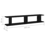 Étagères murales 2 pcs Noir 105x18x20 cm bois d'ingénierie – Image 5