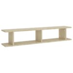 Étagères murales 2 pcs Chêne sonoma 105x18x20cm bois ingénierie – Image 2