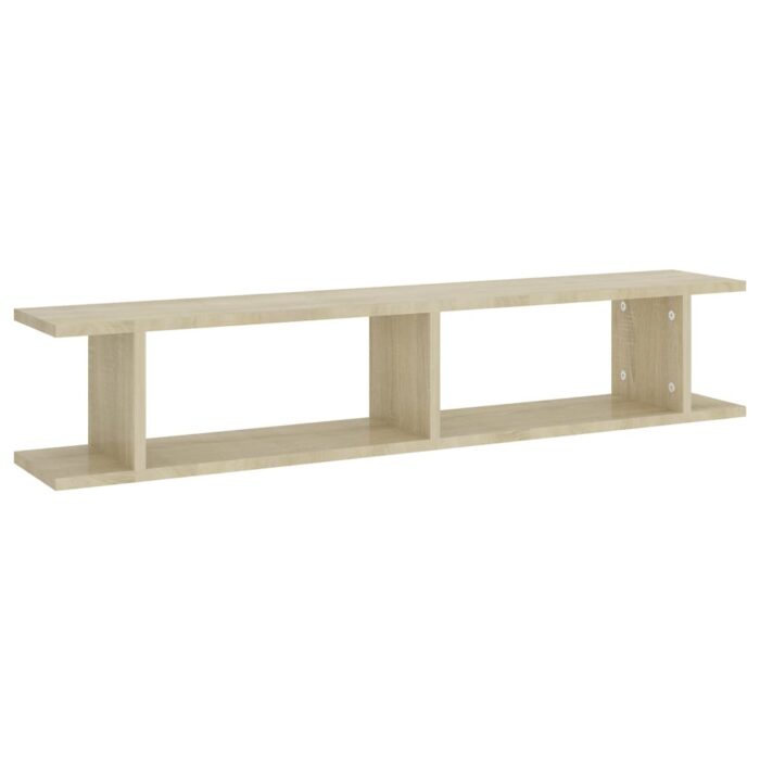 Étagères murales 2 pcs Chêne sonoma 105x18x20cm bois ingénierie – Image 2