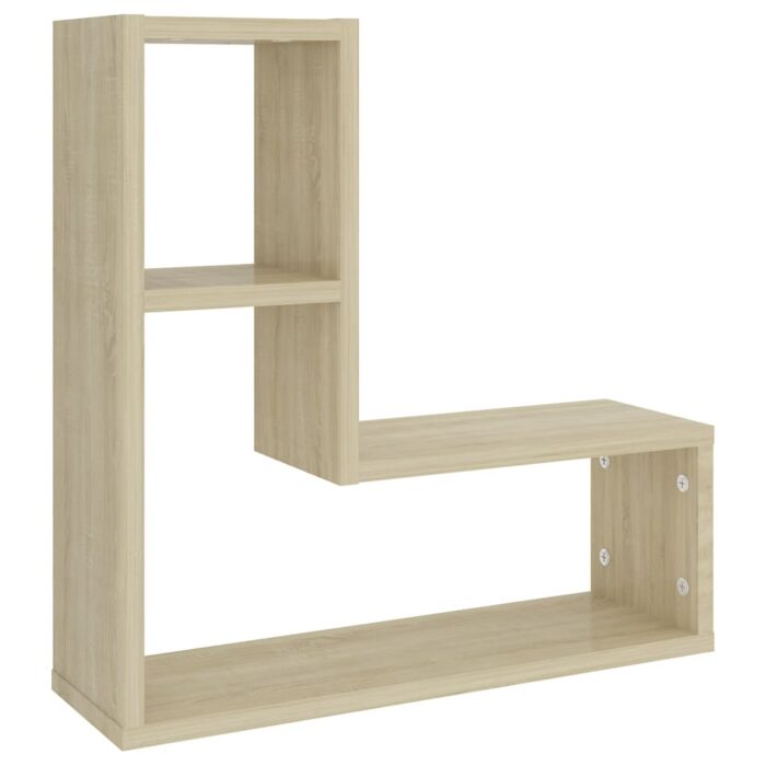 Étagères murales 2pcs chêne sonoma 50x15x50cm bois d'ingénierie – Image 2