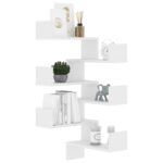 Étagères murales d'angle 2 pcs Blanc 40x40x50cm bois ingénierie – Image 2