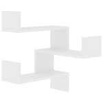 Étagères murales d'angle 2 pcs Blanc 40x40x50cm bois ingénierie – Image 3