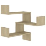 Étagères murales d'angle 2 pcs Chêne sonoma Bois d’ingénierie – Image 3