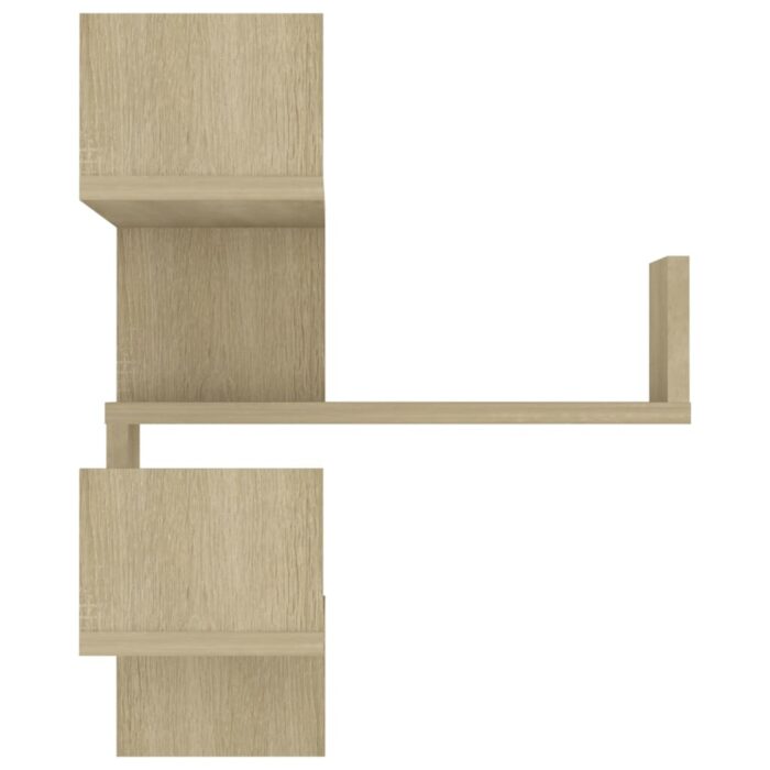 Étagères murales d'angle 2 pcs Chêne sonoma Bois d’ingénierie – Image 4