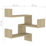 Étagères murales d'angle 2 pcs Chêne sonoma Bois d’ingénierie – Image 7