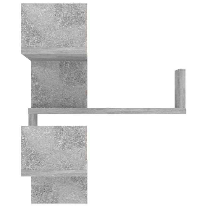 Étagère murale d'angle Gris béton 40x40x50 cm Bois d’ingénierie – Image 3