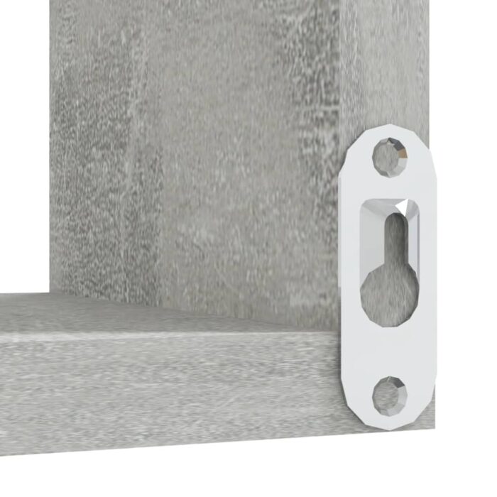Étagère murale d'angle Gris béton 40x40x50 cm Bois d’ingénierie – Image 5
