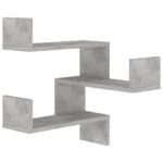 Étagères murales d'angle 2 pcs Gris béton Bois d’ingénierie – Image 3
