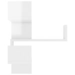 Étagères murales d'angle 2 pcs Blanc brillant Bois d’ingénierie – Image 4