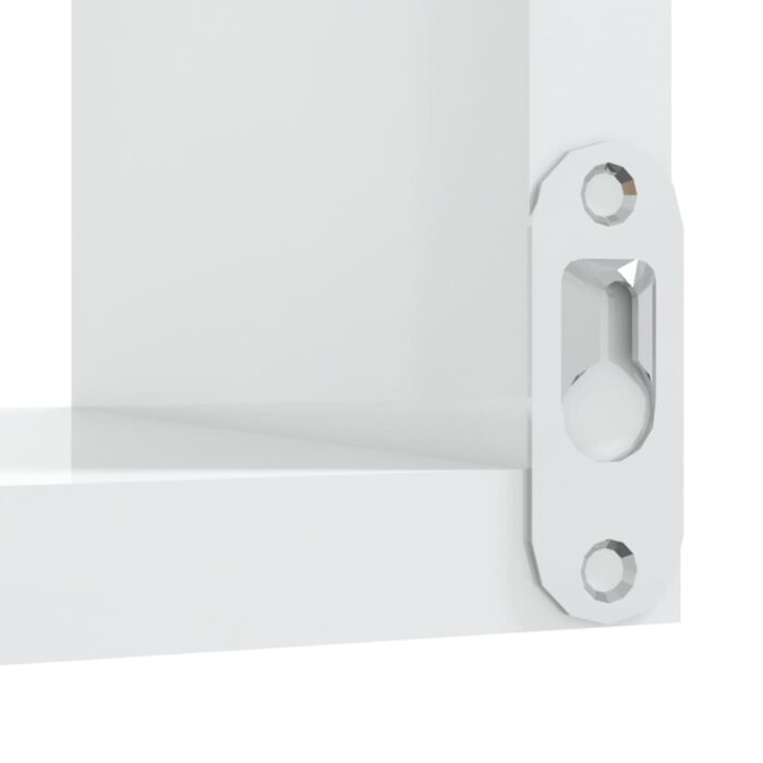 Étagères murales d'angle 2 pcs Blanc brillant Bois d’ingénierie – Image 6