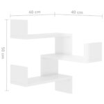 Étagères murales d'angle 2 pcs Blanc brillant Bois d’ingénierie – Image 7