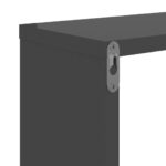 Étagères murales 2 pcs gris brillant 50x15x50cm bois ingénierie – Image 5