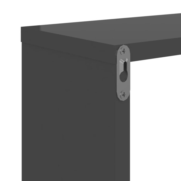 Étagères murales 2 pcs gris brillant 50x15x50cm bois ingénierie – Image 5