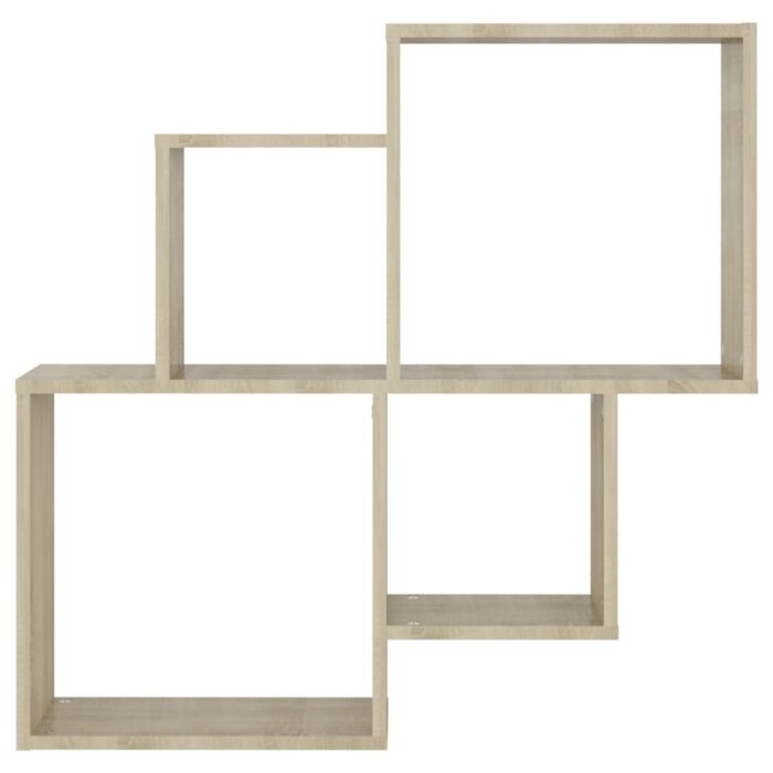 Étagère murale cube Chêne sonoma 80x15x78,5cm Bois d’ingénierie – Image 2