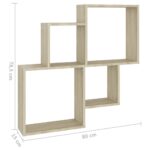 Étagère murale cube Chêne sonoma 80x15x78,5cm Bois d’ingénierie – Image 4