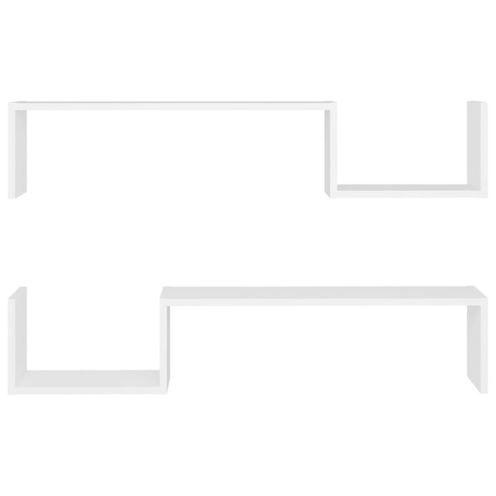 Étagères murales 2 pcs blanc 100x15x20 cm bois d'ingénierie – Image 3