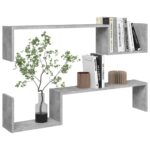 Étagères murales 2 pcs gris béton 100x15x20cm bois d'ingénierie – Image 2