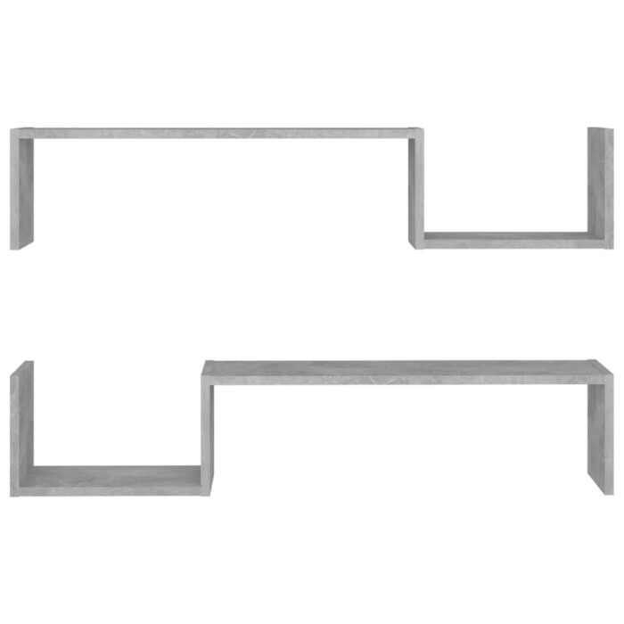 Étagères murales 2 pcs gris béton 100x15x20cm bois d'ingénierie – Image 3