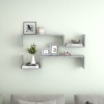 Étagères murales 2 pcs gris béton 100x15x20cm bois d'ingénierie