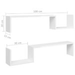 Étagères murales 2 pcs blanc brillant bois d'ingénierie – Image 6