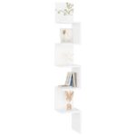 Étagère d'angle murale Blanc 20x20x127,5 cm bois d’ingénierie – Image 3