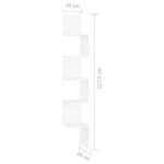 Étagère d'angle murale Blanc 20x20x127,5 cm bois d’ingénierie – Image 6