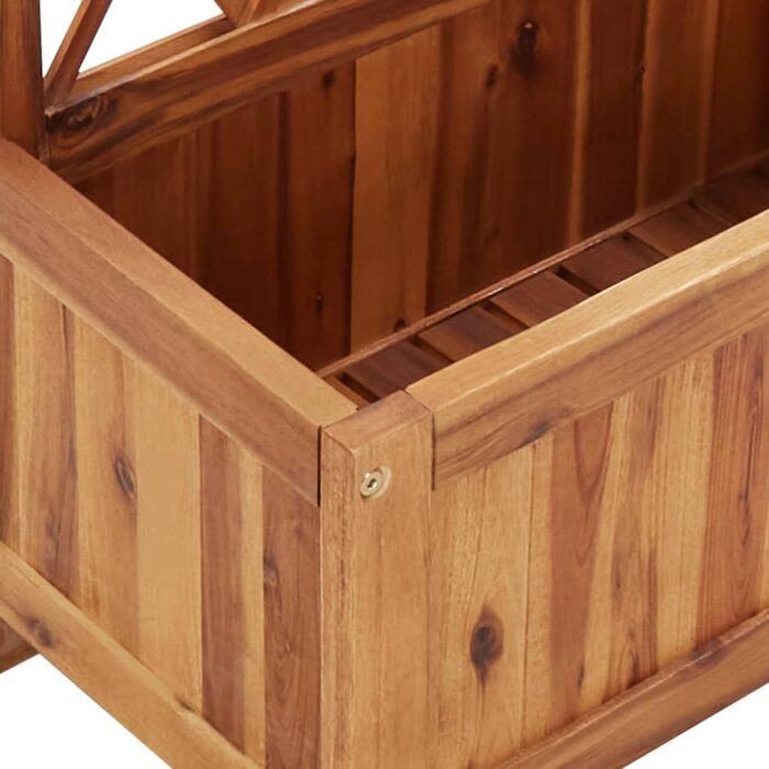 Lit surélevé de jardin avec treillis Bois massif d'acacia – Image 4