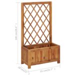 Lit surélevé de jardin avec treillis Bois massif d'acacia – Image 6